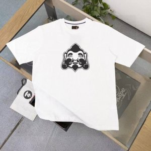 款号 Ws2464 高版本 2025新款Evisu福神达摩佛头Kuro海鸥字母图案Logo印花休闲情侣圆领短袖T恤 经典永远不会过时 人手必备款 250G双纱纯