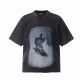 Vt9222 Travis Scott斯科特联名Utopia Tour乌托邦巡演惊悚人像数码直喷印花复古水洗做旧短袖T恤 小领口设计 白墨数码直喷印花 高街复古