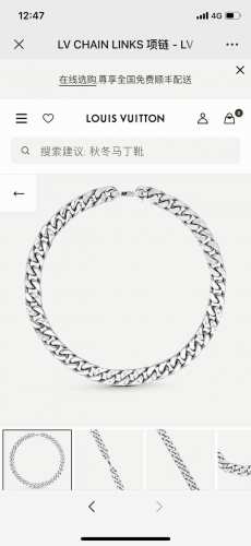 Lv路易威登Chain Links项链 M69987 路易威登古巴项链，秀场走秀款，钢制珐琅烤漆工艺，项链的特别之处在于，Monogram图案错落有致的篆刻于银