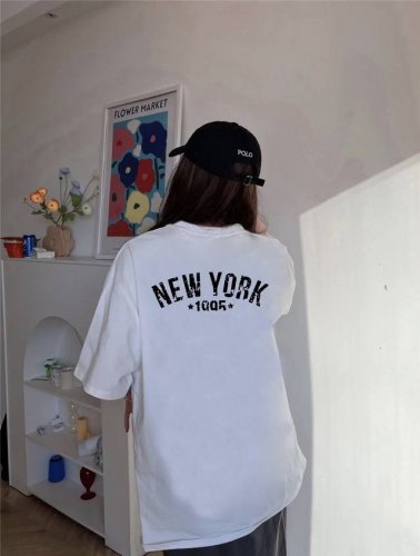 mlb Yankees-Ny 1995泼墨短袖半袖T恤 采用260G双纱100%新疆精梳纯棉面料 采用过肩拉条工艺，百洗不变形！ -采用高端印花，百洗不开裂！