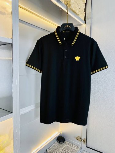 穿200斤范思哲Versace 原单品质 2025最新款衣服 男装翻领短袖 精选专柜订制顶级朱地丝光棉进口面料 所有细节做工完美1比1复刻 还原正品百分百 原版