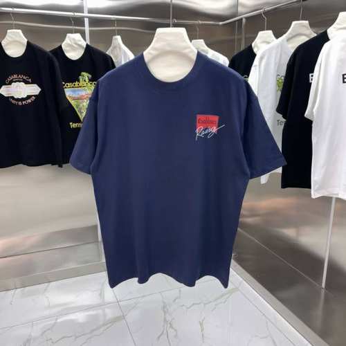 新款Casablanca卡萨布兰卡经典系列 印花短袖T恤明星穿搭款 -采用新疆长绒棉260～280克，面料颜色定制定染，不缩水不退色。手感舒服，质感超强潮男潮女