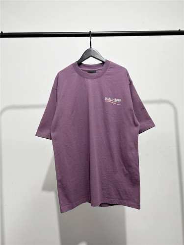 高版本，质量很好！原版包装，2025年新款巴黎世家 Balenciaga男女同款波浪可乐短袖T恤！紫红色原版龟裂纹海浪印花！ 此款尺码偏大，最小Xs穿到145斤