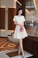 夏季新款 爆款时尚气质高端 波西米亚风 重工领口订珠 温婉可人 优雅女人独特气质 非常有设计性感知性 尽显女性气质黑色 米白色 2色5码Smlxlxxl