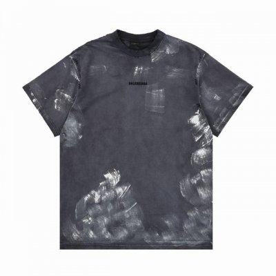 balenciag* 巴黎世家 油漆喷墨前后刺绣短袖 手工涂绘加喷墨工艺 重工单品 廓形裁剪 码数Xs-L