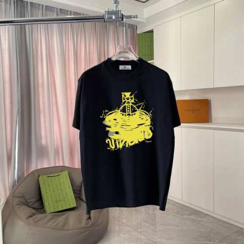 西太后*Vivienne Westwood 2025夏季新款 个性字母Logo印花 定制面料300G 短袖T恤 男女同款 尺码：S M L Xl Xxl 五个码