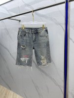 Balenciag*巴黎 高端定制、2025早春最新款牛仔裤短裤 柜台同步发售 原版定制复刻 客供五金辅料 原单品质 进口牛仔面料重工洗水 精品皮牌 做工走线精