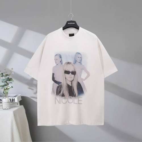 b165# 市场顶级品质 Balenciaga 巴黎世家2025Ss 联名妮可基德曼Nicole艺术作品印花短袖T恤 印花采用进口椭圆机直喷工艺 Logo采用进