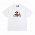 上新 高版本 Gucci古驰羊羔毛烫标短袖 最高版本！定制面料 克100%双纱全棉！字母硅胶批彩色绣花布工艺设计！ 辅料：开模原版过鉴定领标100%真丝洗水标。