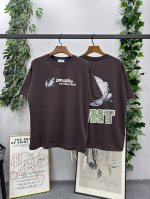 140# 25Ss春夏新品 品牌：Off-White 鳄鱼字母发泡款短袖T恤！ 颜色：咖啡 尺码：S-M-L-Xl（男女同款） 面料：采用定制260克32织纯棉