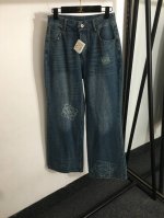 P210款号6680 Loew*新款 Logo印花阔腿牛仔长裤，蓝色，S-Xxl， M码；腰围70，长105