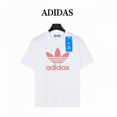 adidas 阿迪达斯 经典三叶草 短袖T恤 款号:Ad04 樱花粉 240克重磅小落肩100%棉T恤 Os版型 宽松有型好搭配 采用精梳紧密赛络工艺 面料更耐