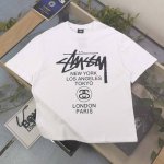 上新 款号 Bm157 高版本 2025新款Stussy斯图西前后巡游世界字母图案Logo印花休闲情侣宽松短袖T恤 经典永远不会过时 人手必备款 260G纯棉精
