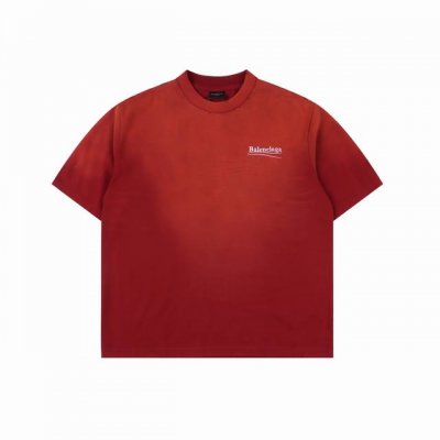 balenciaga 巴黎世家 25Ss 水洗可乐刺绣炒色破洞短袖T恤 夏日多巴胺复古炒色可乐波浪刺绣破坏系列 采用巴黎25年最新款面料 胸口刺绣及后背大Log