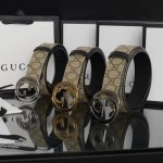 顶级版本1:1 Gucci 古驰双G新款皮带真皮腰带 带身：纯头层牛皮 品质：带Npc芯片可扫码 扣头：纯铜扣头 包装：打孔器，手提袋，发票齐全 尺寸：宽3.8