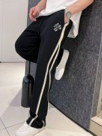 上新！ 高品质！Lv Louis Vuitton春季新款分叉织带情侣款刺绣Logo长裤！宽松版型！ 上身胖子显瘦 瘦子显壮 完美裤型！人手必备的款！ 400克高