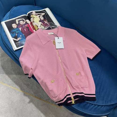 P230Celin* 新品上架 Polo领镂空针织开衫 舒适软糯 质感 后背饰以字母Logo图案 开衫呈现出俏皮甜美风格 日常通勤首选穿搭 定制面辅料 认准版本