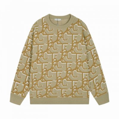 迪奥 Dior满身字母Logo提花圆领毛衣 颜色 蓝色 卡其 码数 S M L Xl Xxl