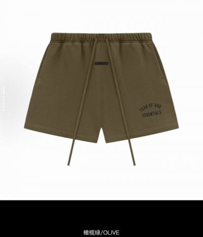 Fear Of God Essentials Fall24 Back To School 系列 Fleece Soccer Short 字母印花中腰五分休闲短裤