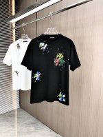 Ch 克罗2025春夏新款圆领短袖 大Logo手绘工艺采用高克重320克双纱精梳棉面料 微宽松版型 面料手感柔软厚实 男女同款 颜色：黑白 码数：Smlxlxx