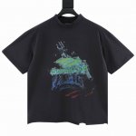 Balenciaga巴黎世家Blcg25Ss水洗手工割破.幻影涂鸦短袖T恤 进口白墨直喷印花.透气.宽松版本男女同款 Size：Xs-L