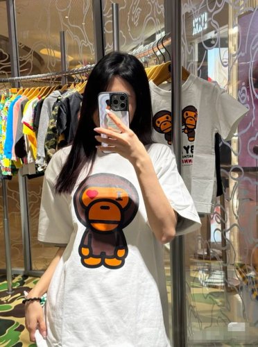 00199款Bape Ss25 情人节系列 心形眼睛猴子圆领短袖T恤 男女同款 码数Smlxlxxl 黑色白色