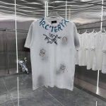 鸟牌 2025春夏新款 手绘泼墨 经典款式 潮流必备 定制面料 上身超舒服 男女同款 S M L Xl Xxl 五个码 黑色 白色