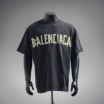 Balenciaga巴黎世家Blcg 胶带字母短袖T恤 高版本重工洗水怀旧挑破工艺.还原美文贴子凹凸印花工艺 Balenciaga 23Ss Tape Type