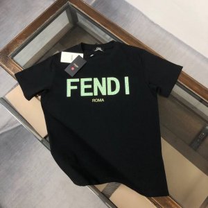 款号：G2108 Fendi 芬迪 2025夏季新款圆领短袖T恤！ - 260G双纱纯棉顶级面料 手感柔软 百分百纯棉独家出货 定染硫化黑无尘处理面料 -面料：