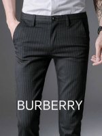 burberry 巴宝莉战马 英伦风条纹西裤男休闲裤商务正装直筒男士修身小脚长裤 经典商务休闲系列 版型干练沉稳但不失休闲， 是一条有内涵的好裤子， 微廓版简单