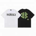 balenciaga 巴黎世家 25Ss 蜡笔字母Logo印花情侣圆领短袖T恤 color 白色黑字 黑色绿字 size Xs S M L 采用300G 双纱纯