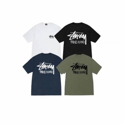 款号Xb2037# Stussy斯图西 Ss25 香港限定短袖T恤男女同款 230克纯棉圆筒布版型 两侧面不带缝线 正确版本与正品相同。区别市场通货。 颜色：黑