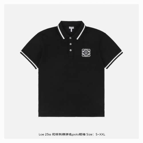 loewe 罗意威 25Ss 花标刺绣拼色Polo短袖 面料采用 克重精梳棉，定制32支1*1螺纹，成衣两遍水洗处理，面料舒适亲肤无异感，定制定染面料，纺织密度