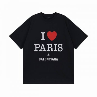 balenciaga 巴黎世家2025 Ss 正面I Love Paris& Balenciaxx艺术印花短袖T恤 本市场No.1的质量 真正天花板品质 全部原