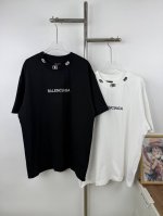 款号X24 Balenciaga 巴黎世家领口Logo刺绣短袖T恤 宽松版型采用260克精梳棉双纱 从面料到辅料全部三标齐全跟足Zp进口松井公司浆料印花绝不开裂
