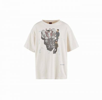 Sa05 Saint 联名款 卡通印花圆领短袖 常规T恤 男女同款 颜色:白色 码数:S-Xl