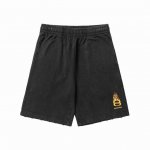 618款新款 balenciga 巴黎世家 火焰洗水磨破短裤 纯棉毛圈面料 手感厚重 对色定染面料400克 破裂火焰效果图案 超精细平网印花工艺 潮流感十足 采