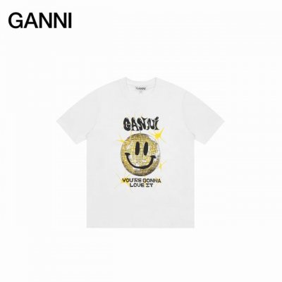 ganni25Ss镭射笑脸短袖T恤恤 如果你还不认识来自哥本哈根的Ganni 那真的要告诉你 这个牌子穿过的明星实在是太多了 韩潮顶流加持和她独具特色的笑脸 成