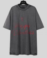 Balenciaga 25Ss 25情人节限定短袖 市面最高版本 原版开发定织260G面料 高度还原 洗水处理 手感厚重 质感区别市场货 采用进口椭圆机印花 每