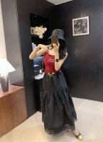半裙 背心 #新款Celin*度假风花边半身裙～独家设计款，定制高品质五金装饰，模特上身均为大货实拍，一套都，Sml
