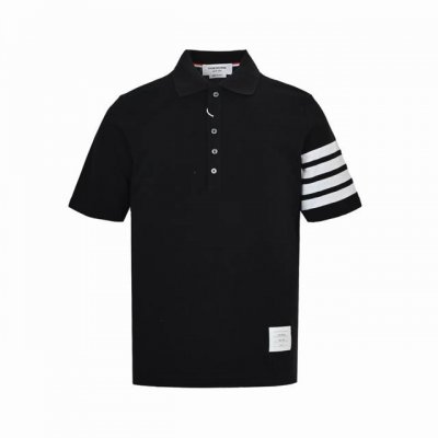 Thom Browne 汤姆布朗 经典四杠polo短袖 采用双面珠地面料 拆解纱线分析 非常规面料裁剪缝制 , 像毛衣一样横机提花织造 是针织的定制面料 进口丝