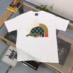 上新 款号：Dg25652 2025新款The North Facegucci北面联名古驰Tnf棒球帽图案Logo字母印花休闲情侣短袖T恤，经典图案设计，朋克不