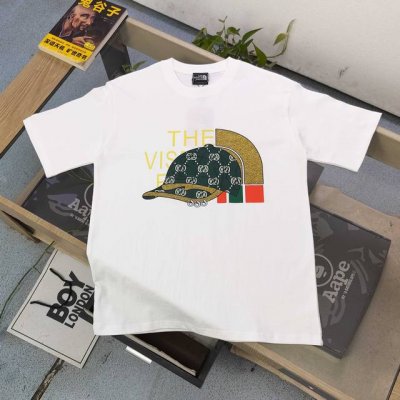 上新 款号：Dg25652 2025新款The North Facegucci北面联名古驰Tnf棒球帽图案Logo字母印花休闲情侣短袖T恤，经典图案设计，朋克不