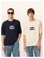 资讯图 ami25立体钩编工艺字母短袖 情侣款