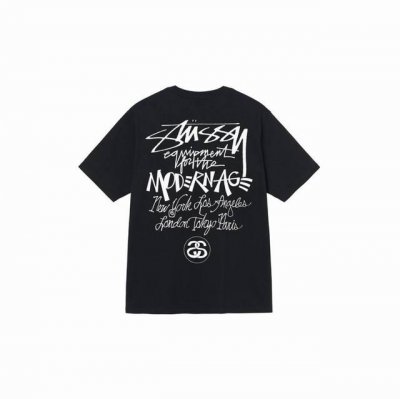 8067#斯图西Stussy纯棉230克面料，斯图西Stussy现代主义Logo涂鸦印花短袖T恤，男女同款，宽松版型，码数Mlxlxxl，颜色：黑色白色