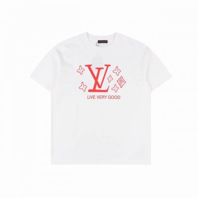 louis Vuitton 路易威登 红色Logo印花短袖T恤 材质:采用高版本280G双纱精梳棉 面料洗水 不缩水 手感软糯 上身舒服 工艺：采用进口颜料 前