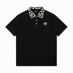Versace 范思哲 老人头 Logo刺绣 拼色 拼接 polo衫 升级，灵感源自八十年代复古 原版面料 官方同款 定制 同缸染面料 手感非常舒服 春夏最新砖