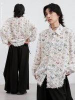 140。斯图西Stussy 蝴蝶满印流苏长袖衬衫 立体设计宽松百搭情侣衬衣 蝴蝶图案栩栩如生 设计独特新颖时尚潮流 面料亲肤舒适透气 推荐情侣款 尺码：M-Xl