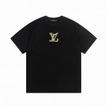 隔天到 Louis Vuitton 路易威登 字母麻绳印花 Logo标识精致升级 原版面料 官方同款 短袖T恤 同缸染面料 手感非常舒服 春夏最新版本 颜色:黑