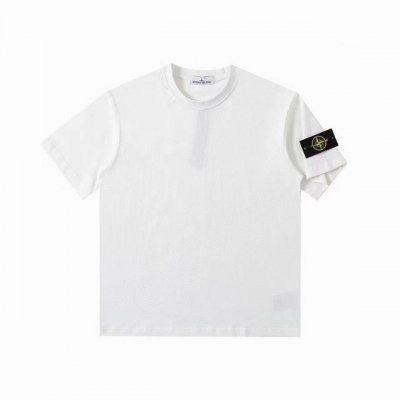 上新 石头岛 Stone Island经典基础款袖臂徽章Logo情侣款短袖T恤，绝佳夏季穿搭必备单品 经典百搭永不过时系列，男女同款 情侣可搭 采用260G纯棉